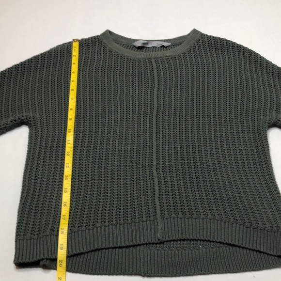 Athleta Sweater Womens Sage Green Open Weave Crew Neck Cotton Blend Size XXS - Picture 11 of 16